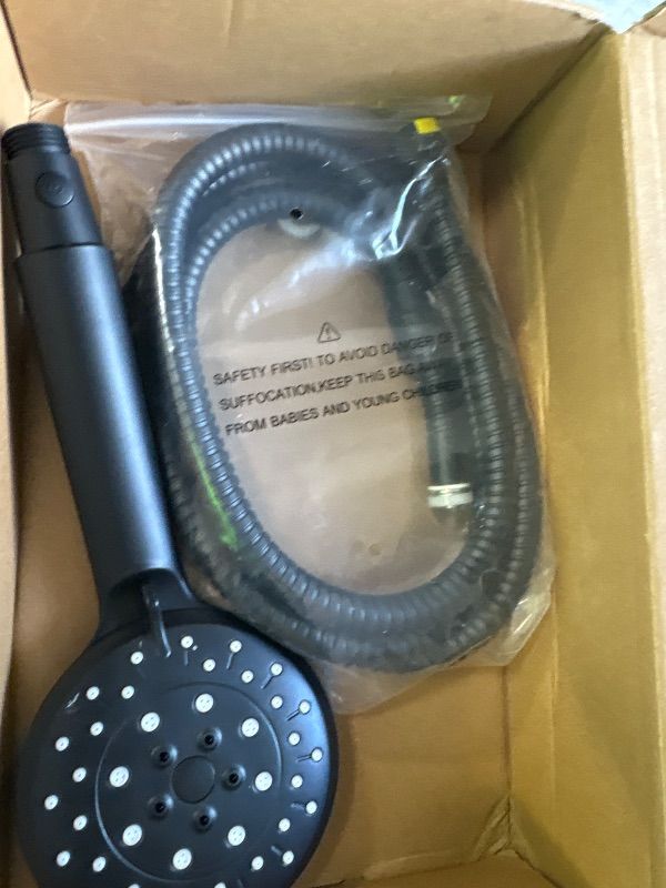 Photo 1 of **MISSING SHOWERHEAD**
Veken 11.8 Inch Rectangle Rain Shower Head - Shower Heads with 6 Modes Handheld Spray Combo - Wide Rainfall shower with 70" Hose - 1.8gpm Dual Showerhead with Anti-Clog Nozzles - Matte Black