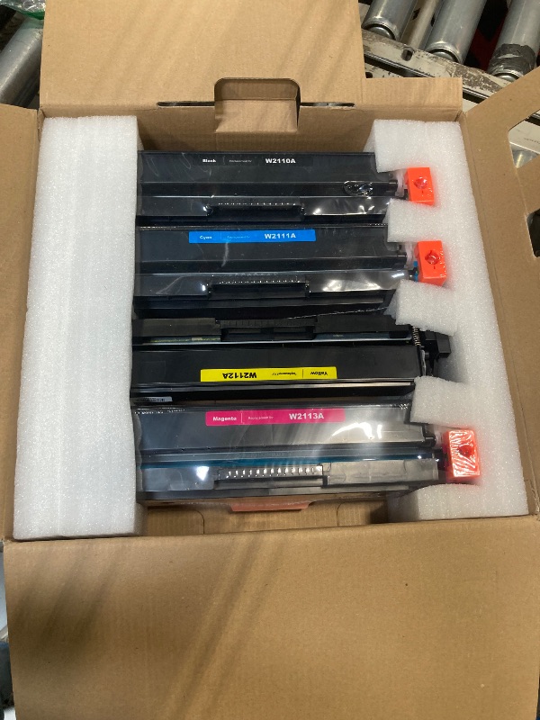 Photo 1 of ****YELLOW TONE CARTRIDGE OPENED, THE REST IS SEALED****MYTONER 206A Toner Cartridges 4 Pack (with Chip) Compatible Replacement for HP 206A 206X for Color Pro MFP M283fdw M283cdw M282nw Pro M255dw M255nw M283 M255 M282 Printer W2110A W2110X High Yield
