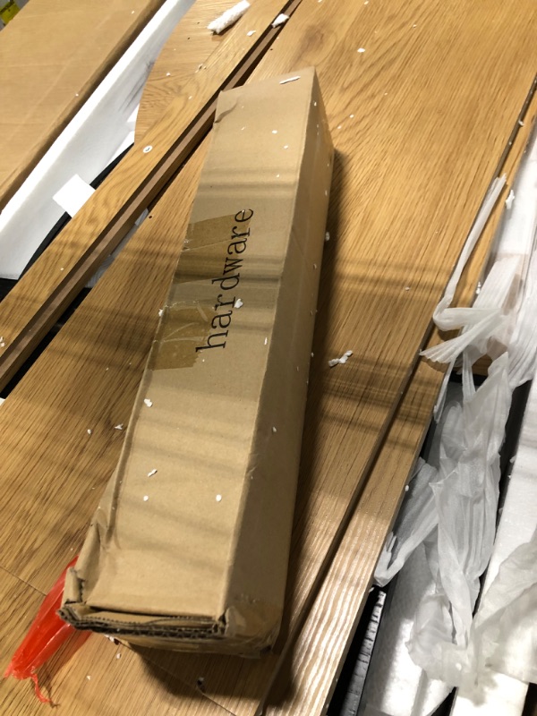 Photo 1 of ***DIFFERENT COLOR THAN FIRST PICTURE (BLACK & BEECH WOOD COLOR)*** infurnic 74" Tall Arched Display Cabinet with Glass Door, 5-Tier Arched Cabinet with Storage Door for Living Room, Dining Room & Kitchen, Black & Beech