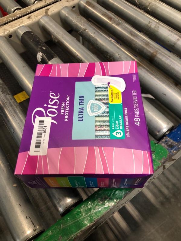 Photo 1 of **48 PACK, SEE PHOTOS*** Poise Ultra Thin Incontinence Pads & Postpartum Pads for Bladder Leaks, 3 Drop Light Absorbency, Regular Length, Packaging May Vary