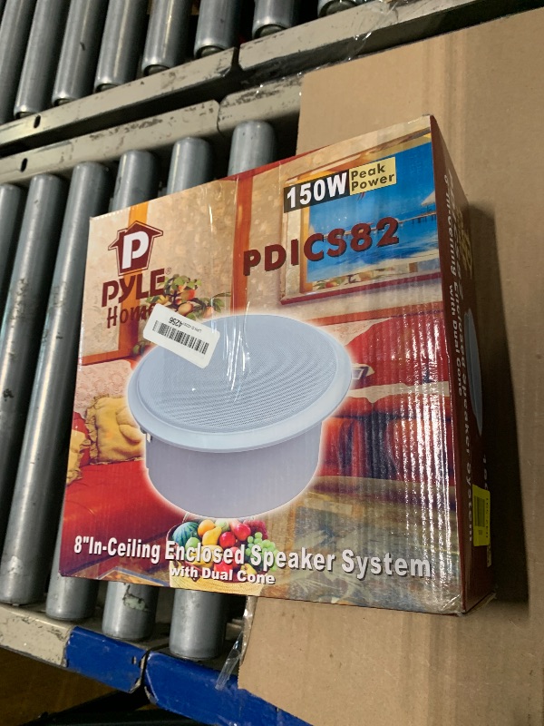 Photo 1 of ** 1 PIECE ** Pyle 8" in-Wall and Ceiling Speaker - 150W Flush Mount Speaker with Enclosed Housing, Quick-Connect Terminals, Voice Coil, Tweeter Cup, Home and Commercial Audio Use (10.6” x 10.6” x 4.4” with Cover)