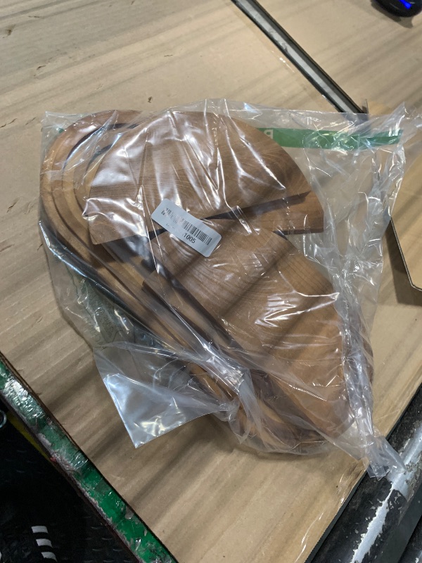 Photo 1 of ***MISSING BASES*** Wenqik 2 Pcs Boho Wall Shelf Rainbow Arch Wooden Floating Shelf Mid Century Bohemian Hanging Holder Double Vintage Wall Mount Altar Decor for Nursery Bedroom 15.75 x 6.69 Inches(Brown)