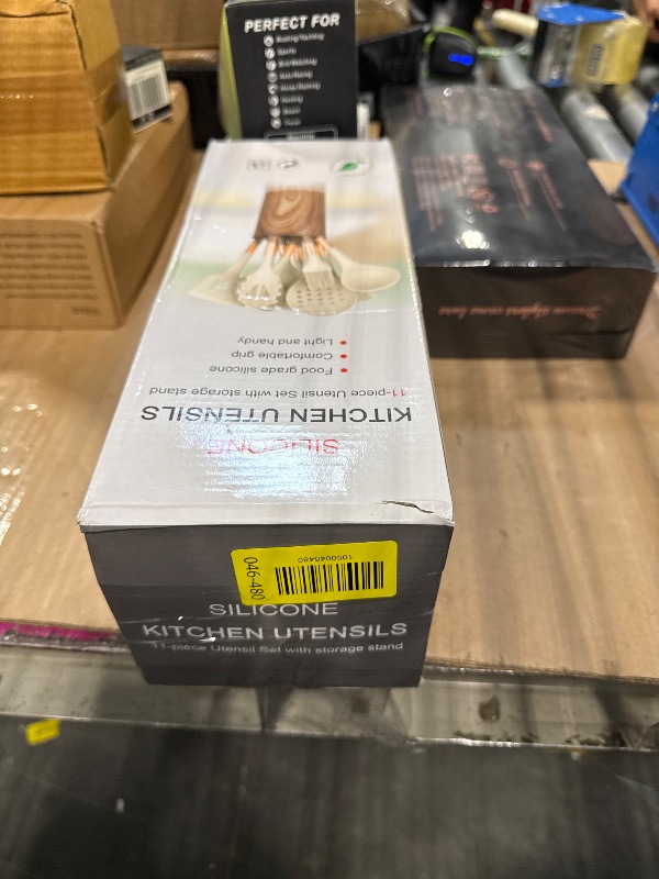 Photo 1 of **MISSING PARTS**
Silicone Kitchen Utensil Set – 11 Pcs Non-Stick Cooking Tools with Wooden Handles & Holder | Heat Resistant Spatulas and Spoons for Cooking, Baking, Frying & Family Kitchens