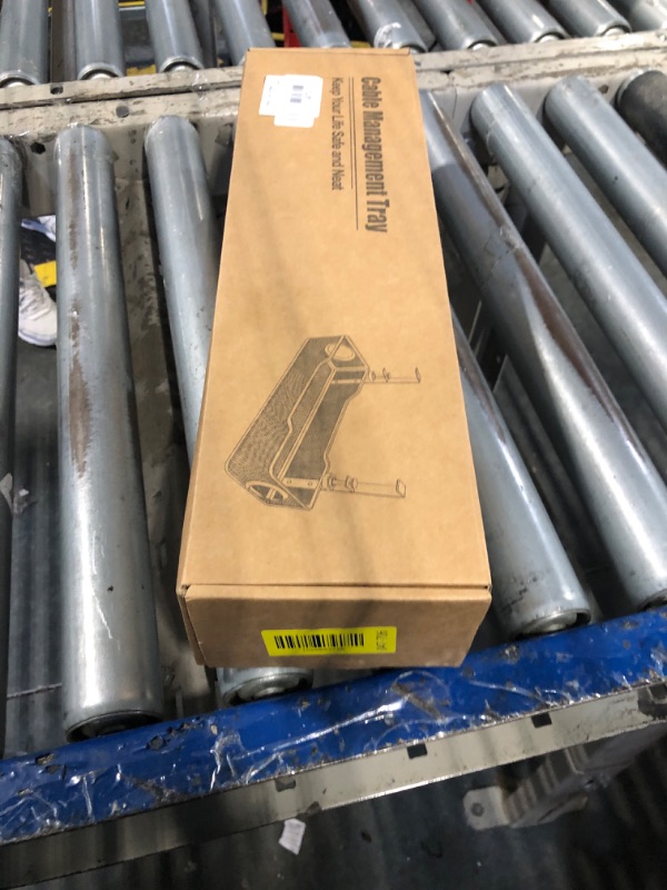 Photo 1 of [Upgraded] Under Desk Cable Management Large, Cinati 16" Cable Management Box for Table Thickness up to 3", Wire Cord Organizer with Clamp No Drill, No Damage to Desk (White)