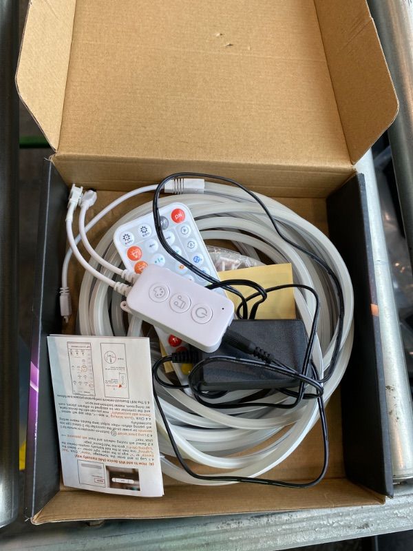 Photo 1 of ***READ CLERK NOTES*** Galgreen 16.4ft WiFi RGB Rope Lights with Music Sync, Waterproof Flexible Dimmable Smart LED Strip Lights for Bedroom with Remote and Adapter, Compatible with Alexa, Indoor Outdoor Decor