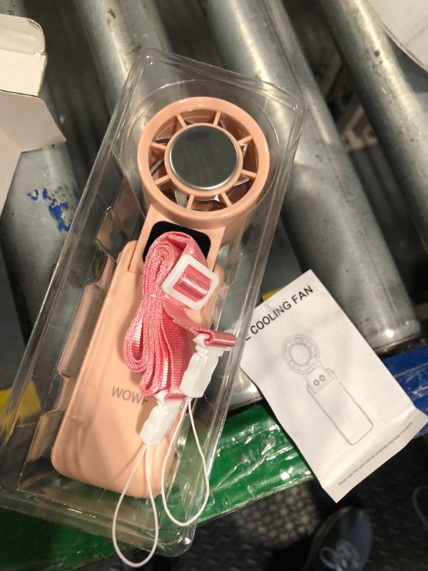 Photo 1 of ***MISSING CHARGER*** WOWF Portable Handheld Fan, 12000RPM Powerful Hand Fan Foldable with Air Turbo Tech Cooling,Turbo Fan for Indoor Outdoor Activities, Travel, Working (Pink)