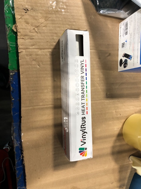 Photo 1 of *******It is not complete***** VinylRus Heat Transfer Vinyl-12” x 20ft White Iron on Vinyl Roll for Shirts, HTV Vinyl for Silhouette Cameo, Easy to Cut & Weed