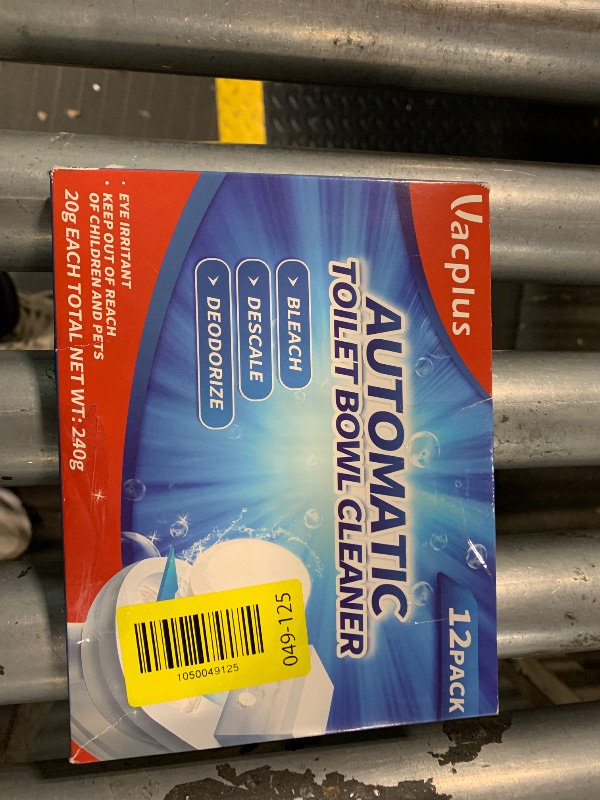 Photo 1 of ***MISSING PIECES*** Vacplus Toilet Bowl Cleaner Tablets 12 PACK, Automatic Toilet Bowl Cleaners with Bleach for Deodorizing and Descaling, Bathroom Cleaner Against Tough Stains