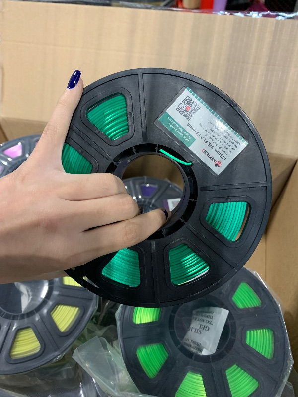 Photo 1 of ****DARK GREEN COLOR WAS SLIGHTLY USED*** ***NO MISSING PARTS**** MIKA3D 12 in 1 Bright Shine 3D Printer Silk PLA Filament Bundle, Most Popular Colors Pack, 1.75mm 500g per Spool, 12 Spools Pack, Total 6kgs Material with One Bottle of 3D Printer Stick