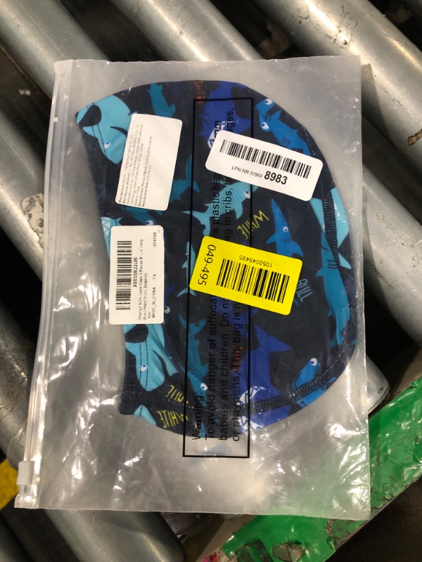 Photo 1 of *****JUST ONE****Geyoga Kids Swim Caps 3 Pieces Bathing Swimming Hats Unisex Polyester Bathing Pool Cap Summer Swim Caps for Boys Girls Long Short Hair(Shark, Dolphin)