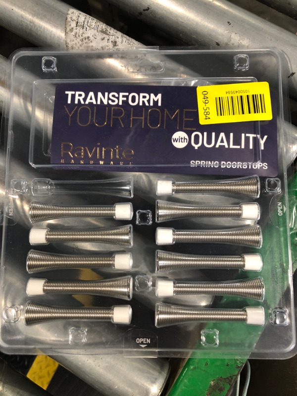 Photo 1 of ****ONLY ONE MISSING*** Ravinte Door Stoppers, 12 Pack Spring Door Stops with Rubber Bumper, Satin Nickel Door Stoppers for Bottom of Door