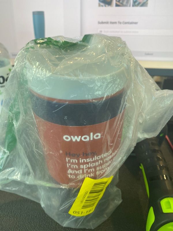 Photo 1 of ***SIMILAR ITEM*** Owala SmoothSip Slider Insulated Stainless Steel Coffee Tumbler, Reusable Iced Coffee Cup, Hot Coffee Travel Mug, BPA Free 20 oz, Grey/Blue (High Dive)