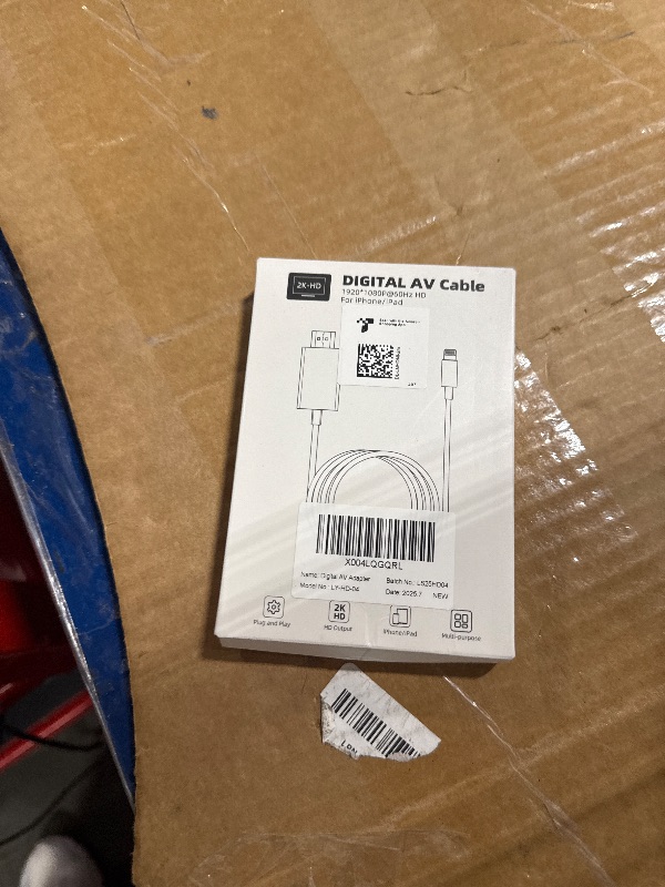 Photo 1 of [Apple MFi Certified] Lightning to HDMI Adapter for iPhone to TV, HDMI to Lightning Cable 1080P HD Digital AV Adapter Sync Video & Sound for iPhone 14 13 12 11 X SE 8 7 6, HDTV/Projector - 6.6FT