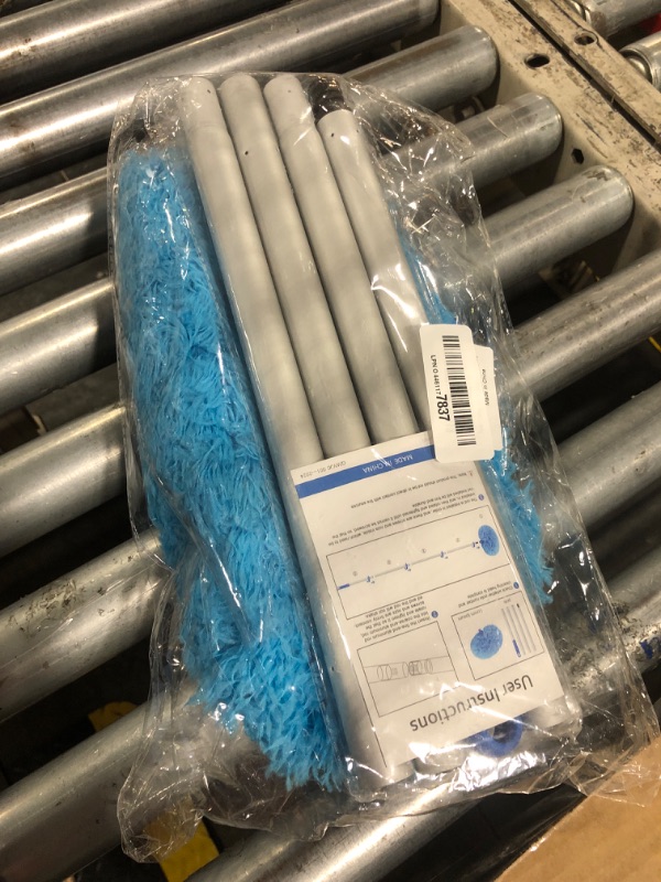 Photo 1 of Ceiling Fan Cleaner Duster High Ceiling Extended Fan Blade Cleaner from 13 to 50 Inch Reusable Microfiber Ceiling Fan Duster with Extension Handle for Furniture Bookshelves Wall Door (Blue)