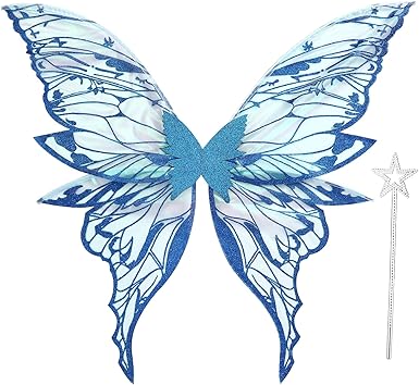 Photo 1 of ****REFRENCE PICTURE**** Fairy Wings for Adults Women 31.5"x29.5" Fairy Costume Set Large Butterfly Wings for Halloween Party