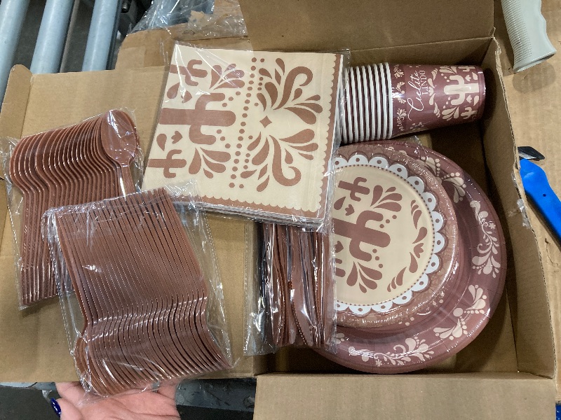 Photo 1 of ****FRABRIC SEALED***MEHOFOND 169 pcs Cielito Lindo Baby Shower Party Decorations, Fiesta Cielito Lindo Baby Shower Plates and Napkins, Mexican Theme Disposable Dinnerware, Paper Plates Cups Party Supplies, Serve 24