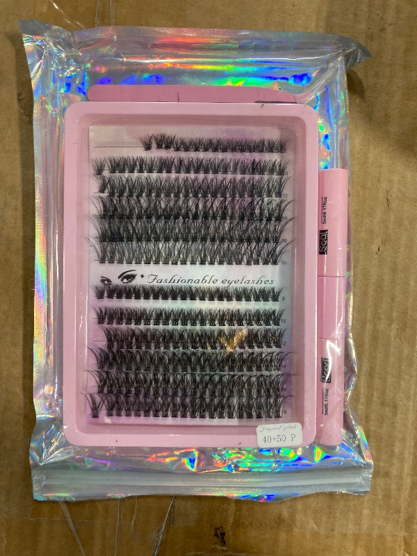 Photo 1 of Lash Extension Kit DIY 240pcs Lash Clusters Eyelash Extension Kit, 8-16mm 40D 50D Individual Lashes Kit with Lash Bond and Seal, Lash Tweezers for Self Use (40D&50D, 0.07D, 8-16mm, Kit)