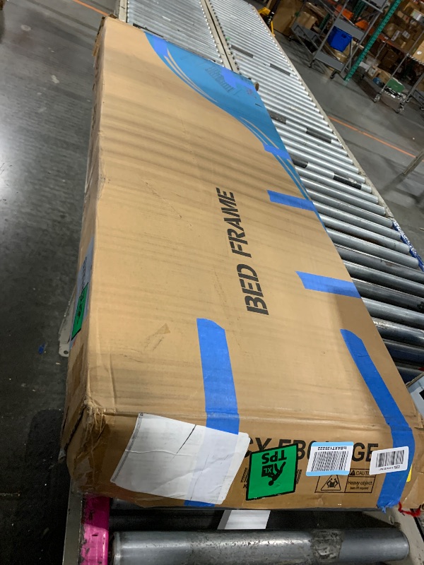 Photo 1 of ***MISSING PARTS***** VECELO Full Size Bed Frame with Upholstered Headboard, Velvet Platform Bedframe Mattress Foundation, Strong Wood Slat Support, No Box Spring Needed,Velvet Beige