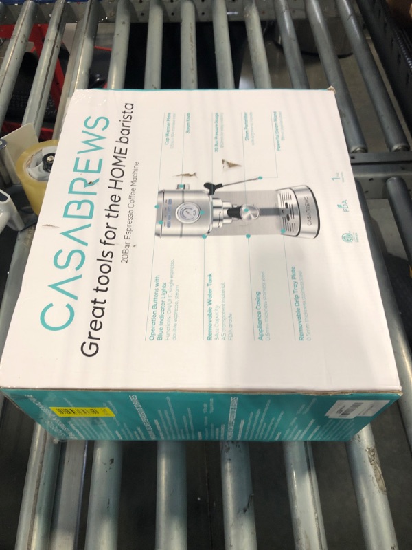 Photo 1 of **SEE CLERK NOTES*** CASABREWS CM5418 Espresso Machine 20 Bar, Compact Espresso Maker with Steam Milk Frother, Stainless Steel Coffee Machine with 34oz Removable Water Tank for Cappuccino, Latte, Silver