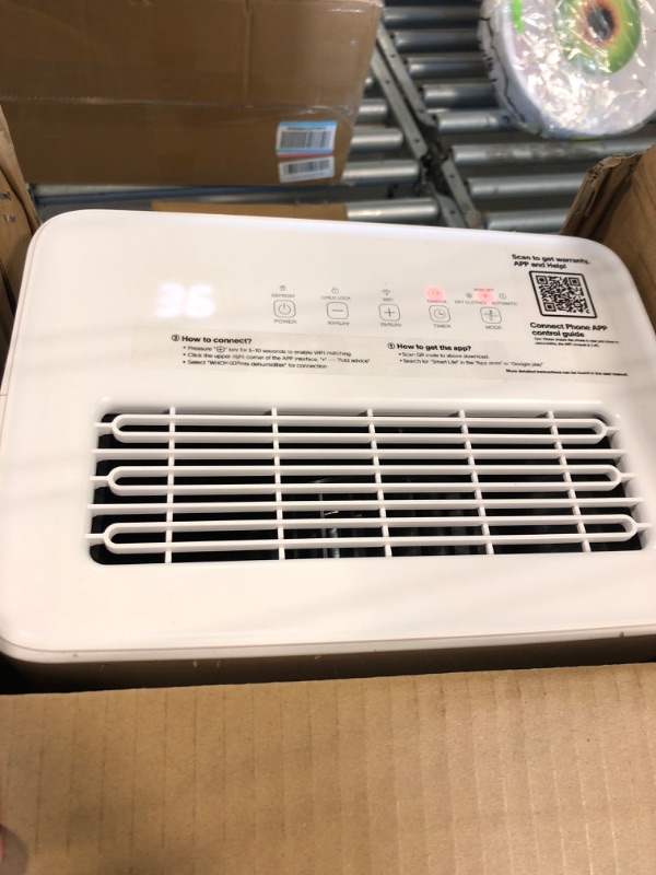 Photo 1 of ************turned on - not tested****************Dehumidifier for Basements, 2000 Sq. Ft., 30 Pints, Max 50 Pints 1.6L Tank, App-Controlled, With 4.9 ft Drain Hose Low noise, for Living room, Basements and Office