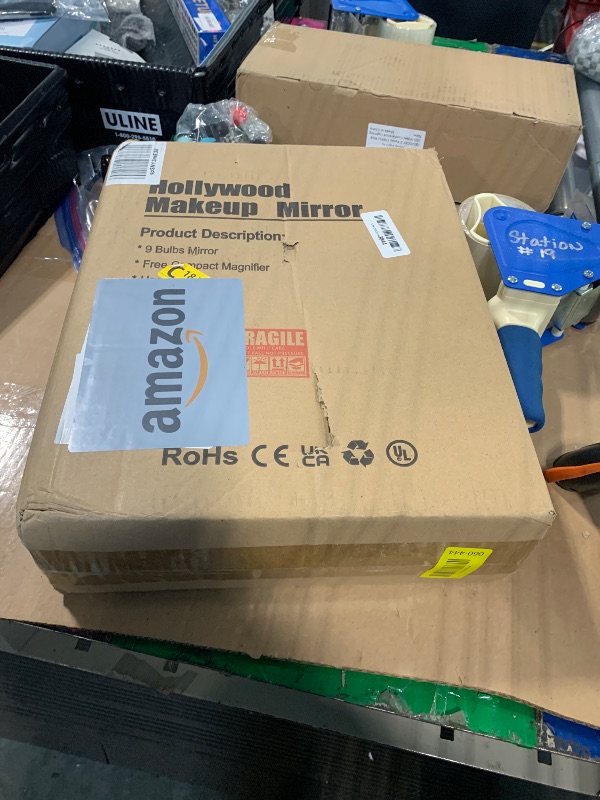 Photo 1 of *******It does not have a charger.******* FENCHILIN Vanity Mirror with Light Lighted Makeup Mirror Vanity Makeup Mirror Smart Touch Control 3Colors Dimable Light Detachable 10X Magnification 360°Rotation(White)