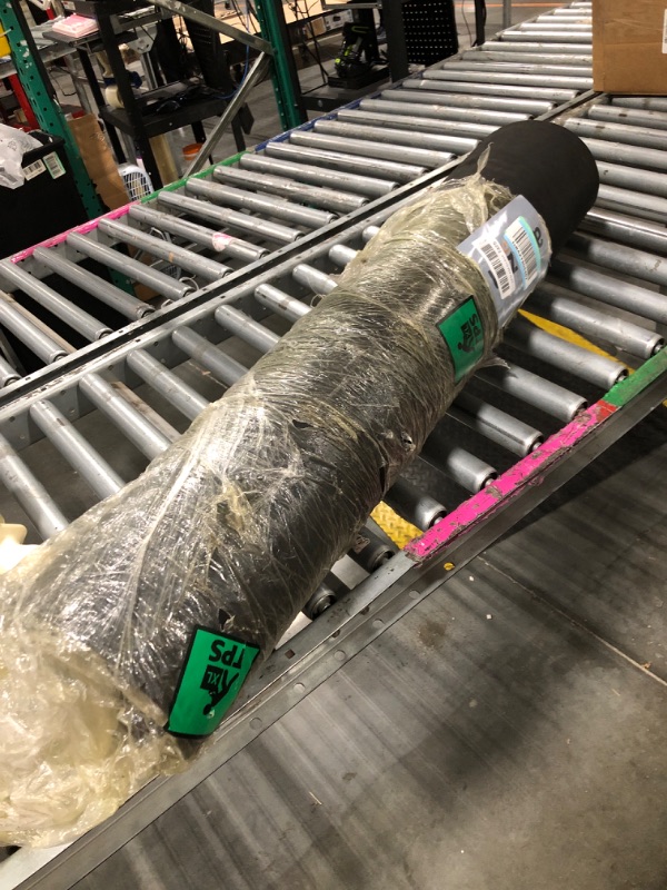 Photo 1 of (1 PIECE) Rubber-Cal 03_167_W_RC_20 Ramp Cleat Non-Slip Outdoor Rubber Floor Mats, 0.13 inch Thick X 3ft X 20ft, Black