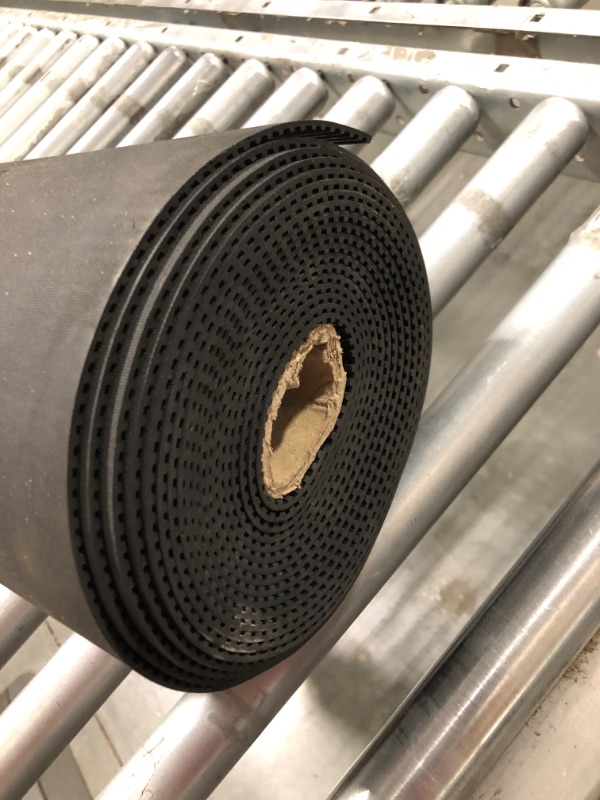 Photo 1 of (1 PIECE) Rubber-Cal 03_167_W_RC_20 Ramp Cleat Non-Slip Outdoor Rubber Floor Mats, 0.13 inch Thick X 3ft X 20ft, Black