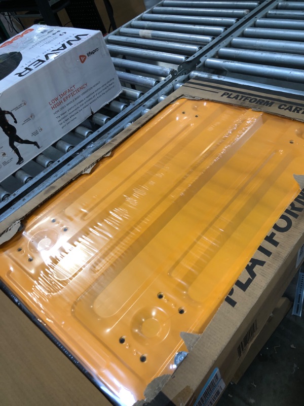 Photo 1 of ****MISSING WHEELS*** Push Cart Dolly by Wellmax, Moving Platform Hand Truck, Foldable for Easy Storage and 360 Degree Swivel Wheels with 330lb Weight Capacity, Yellow Color