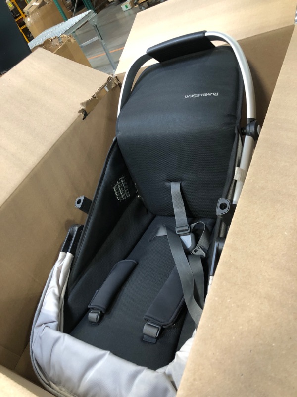 View 2 of UPPAbaby RumbleSeat V2+ Second Lower Seat/Compatible with Vista V2 and Vista V3 / Adapters, Bumper Bar, Bug Shield Included/Stella (Grey Brushed Mélange/Silver Frame/Chestnut Leather)