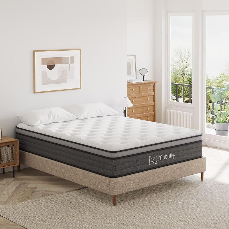 Photo 1 of *****FACTORY SEALED / NO RETURN ******* Mubulily Queen Mattress, 12 inch Memory Foam Mattress, Hybrid Mattress in a Box, Medium Firm