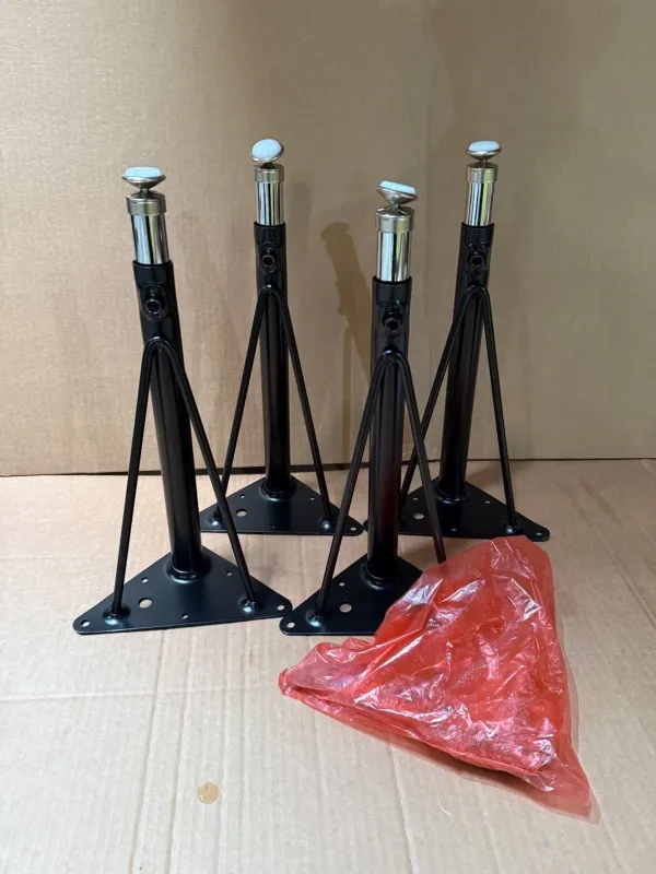 Photo 1 of *****SIMILAR**** (QTY 4) Tapered Metal Table Leg 20" XU-LEG-LONG-GG Black / Chrome Adjustable