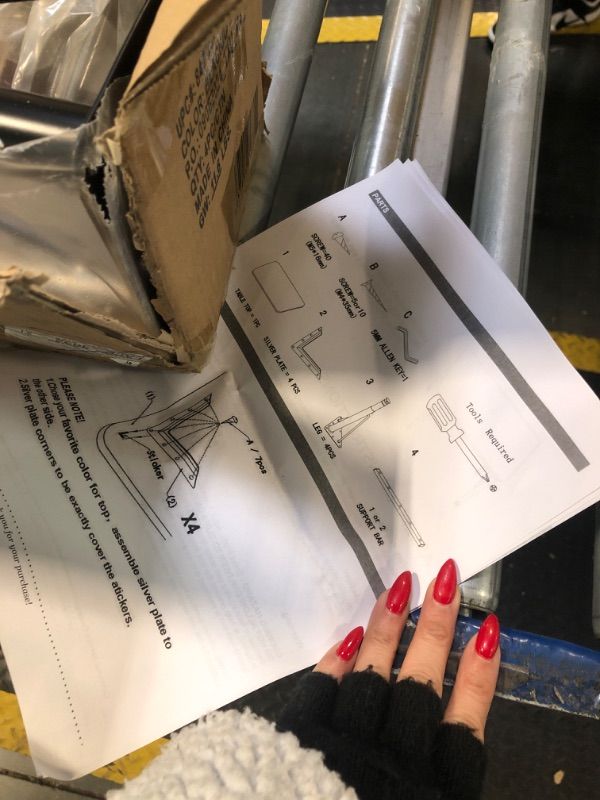 Photo 1 of *****SIMILAR**** (QTY 4) Tapered Metal Table Leg 20" XU-LEG-LONG-GG Black / Chrome Adjustable