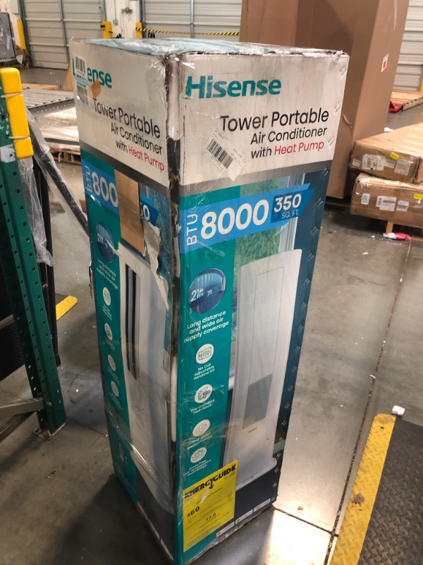 Photo 1 of *********TURNS ON PERFECTLY******* Hisense API0825UW1D Smart Inverter Twin Hose 8,000 BTU (DOE) 350 SF Heat/Cool Tower Portable Air Conditioner, White
