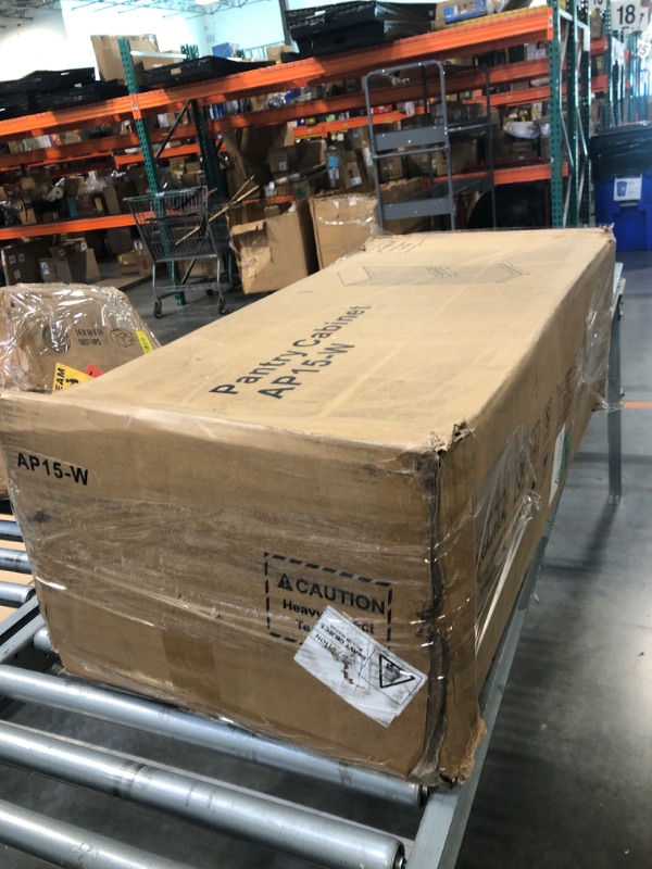 Photo 1 of ***PARTIAL SET*** ***READ CLERK NOTES*** 4 EVER WINNER 72" Tall Pantry Cabinet, Farmhouse Storage Cabinet with Adjustable Shelves and Drawers, Rustic Wood Cupboard for Kitchen, Dining, Living Room, White