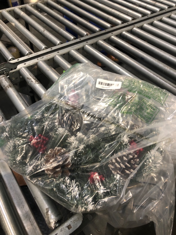 Photo 1 of **small**
Christmas Wreath for Front Door, Pre-lit Christmas Winter Home Adornment Wreath with 50 Lights and Mixed Decorations for Front Door Indoor Window Wall Décor (18 inch - Battery Not Included)