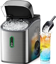 Photo 1 of ***HAS BEEN USEED**** MISSING SCOOP***Silonn Nugget Ice Maker Countertop, Pebble Ice Maker with Soft Chewable Ice, One-Click Operation Ice Machine with Self-Cleaning, 33lbs/24H, Stainless Steel