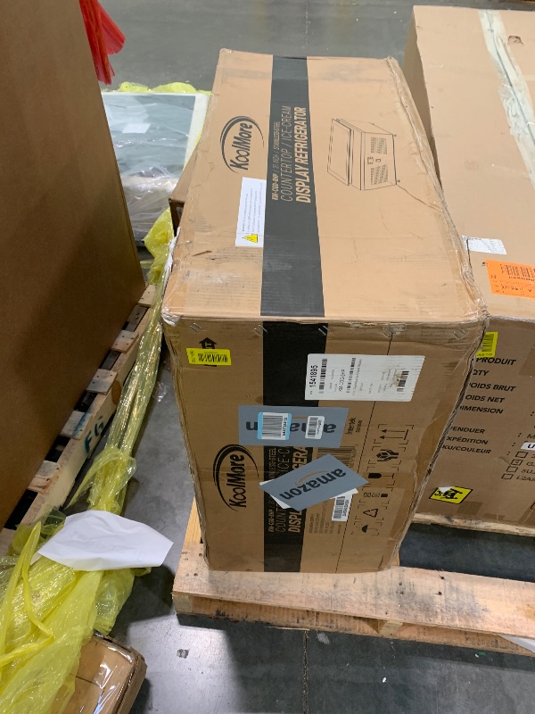 Photo 1 of KoolMore AMZ1-GCDF-4P 31 in. Countertop Ice Cream Display case with 4 Pans and Glass Sneeze Guard in Stainless-Steel