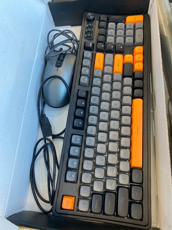 Photo 1 of **MISSING PARTS**
SABLUTE Gaming Keyboard and Mouse, Quiet Membrane Keyboard with RGB Backlit Mechanical Feel, PC Gaming Keyboards Multimedia Knob, Anti-Ghosting, Ergonomic Wrist Rest & 3200 DPI Mouse for Gamer/Office