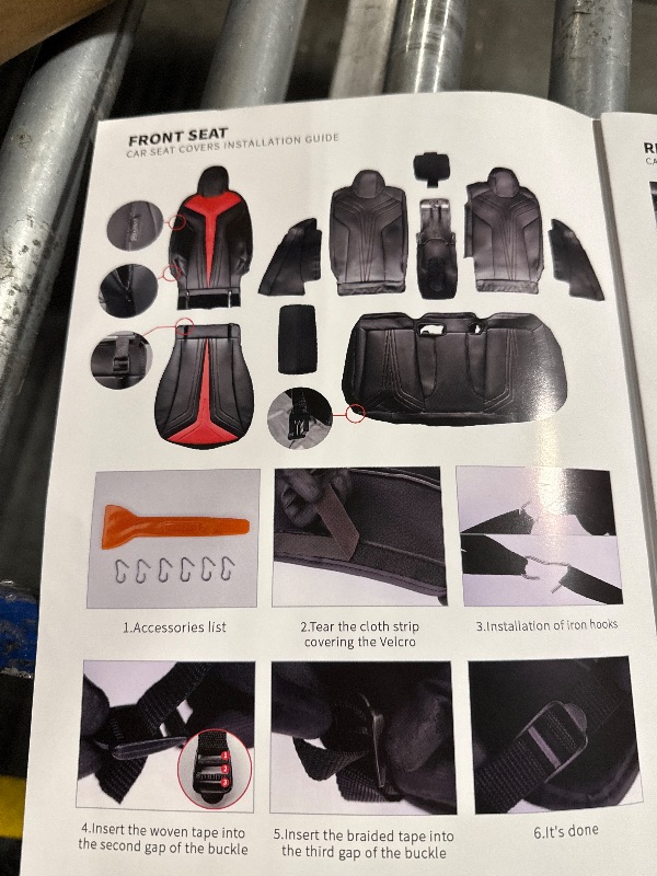 Photo 1 of ** SIMILAR IMAGE UNKNOWN SIZE OR MODEL***CAR PASS Nappa Leather Seat Covers, Breathable Waterproof Car Seat Covers Full Set, Luxury Leather Front and Back Seats Full Coverage, Universal Fit SUV Pick-up Truck Sedan Automotive(Black Sliver)