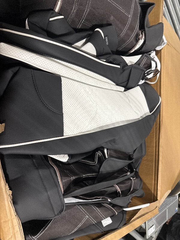 Photo 1 of ** SIMILAR IMAGE UNKNOWN SIZE OR MODEL***CAR PASS Nappa Leather Seat Covers, Breathable Waterproof Car Seat Covers Full Set, Luxury Leather Front and Back Seats Full Coverage, Universal Fit SUV Pick-up Truck Sedan Automotive(Black Sliver)