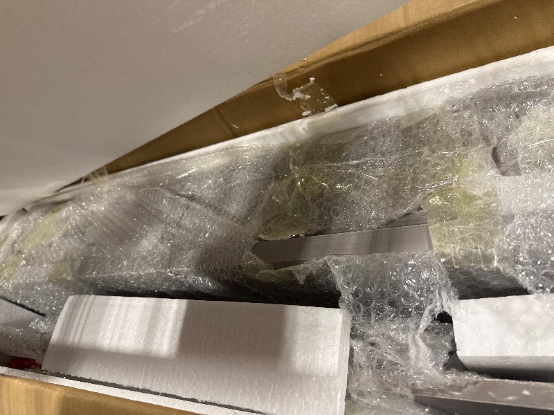 Photo 1 of *** SIMILAR IMAGE UNKNOWN SIZE OR MODEL COLOR GREY**ChooChoo Farmhouse Console Table with Drawers, Narrow Wood Accent Sofa Table Entryway Table with Storage Shelf for Entryway, Front Hall, Hallway, Living Room, Antique White & Brown