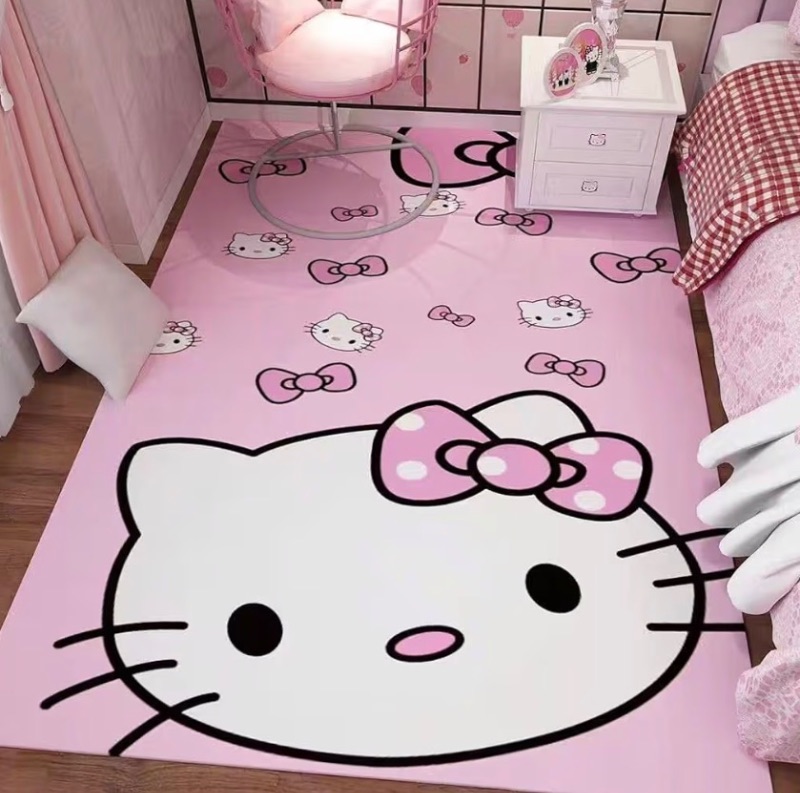 Photo 1 of ** SIMILAR IMAGE**Pink Washable Runner Rug 2' x 5' 3" Cute Cartoon Kitten Face Pattern Non-Slip Area Rugs Kawaii Carpet Home Decor Carpet for Living Room Bedroom Entryway Rug