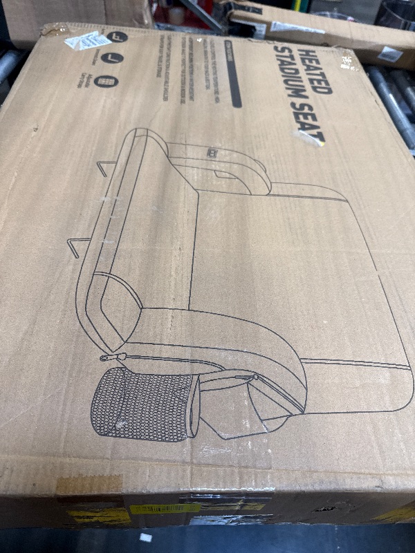 Photo 1 of *** SIMILAR IMAGE UNKNOWN SIZE OR MODEL**Alpcour Heated Reclining Stadium Seat for Bleachers – Wide Bleacher Chair with Back Support and Cushion, Armrests, Side Pockets, & Hook – Stadium Seats Chairs for Camping, Kayak, Paddle Board & More