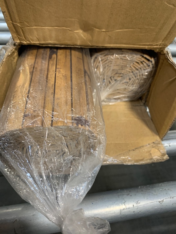 Photo 1 of **  SIMILAR IMAGE UNKNOWN SIZE OR MODEL***Art3d Natural Bamboo Wall Panel for Interior Decor, Renewable Pole Wrap Wainscoting Paneling for Wall Ceiling Furniture Cabinet Office, 12 x 96 Inch, 2-Pack - Dark Burned