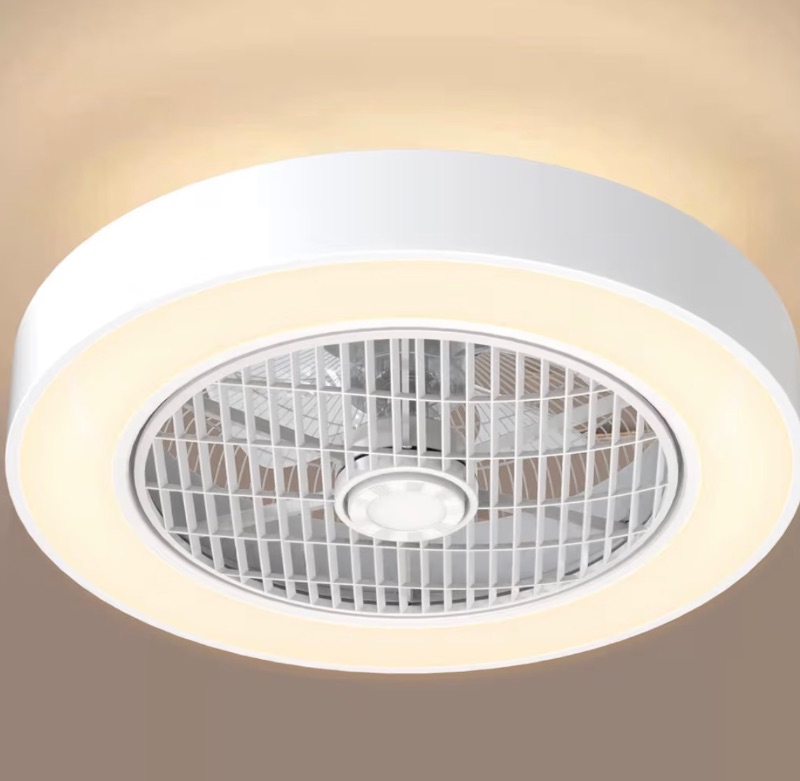 Photo 1 of *** SIMILAR IMAGE UNKNOWN SIZE OR MODEL**Enclosed Ceiling Fans with Lights Remote Control, Low Profile Ceiling Fan Light's Memory Mode, 3 Colors Dimmable LED 6 Speeds, 20 inches, Timing Reversible Blades - White