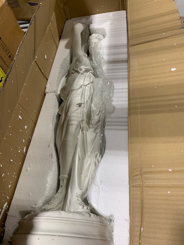 Photo 1 of *** hole on foot ** Design Toscano Dione the Divine Greek Water Woman Indoor/Outdoor Garden Statue, Grande, 38 inches tall, Cast Stone Resin, Antique Stone Finish