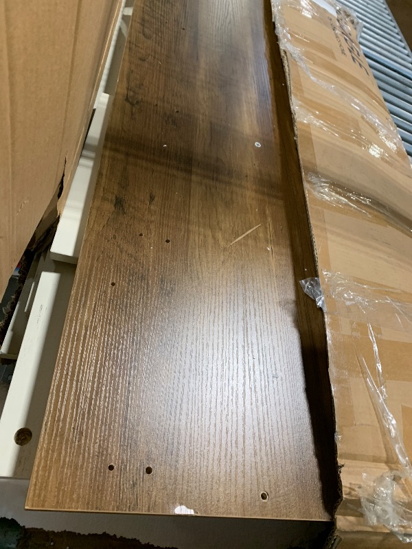 Photo 5 of VASAGLE Hall Tree with Bench and Shoe Storage, Coat Rack with Shoe Bench, Entryway Furniture, 6 Tri-Hooks, Sliding Door, Farmfouse Style, Space Saving, Rustic White and Honey Brown UHSR442W01