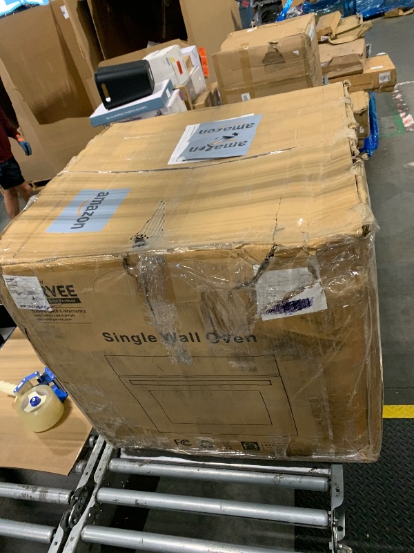 Photo 1 of *** USED ITEM HAS DENTS****  24 Inch Electric Single Wall Oven, 2.5 Cu.ft Built-in Convection System with 8 Cooking Functions in Stainless Steel, Touch Control