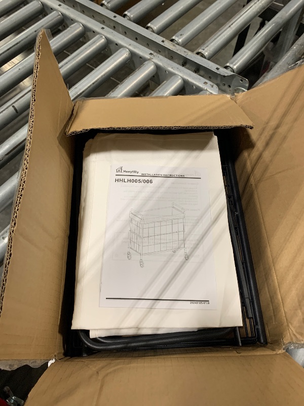 Photo 1 of ** MISSING SCREWS **** Laundry Hamper with Wheels, 90L Laundry Basket with Handle, Laundry Sorter with Removable Liner Bag