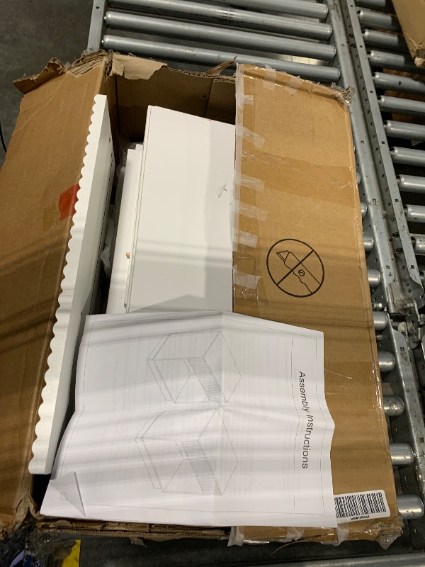 Photo 1 of ***MINOR DAMAGE*** ***READ CLERK NOTES*** Fluted Nightstands Set of 2, Modern Bedside Table with Drawer and Storage Shelf, Wood End Table Mid Century Night Stands for Bedroom Living Room Sofa Couch Office (White)